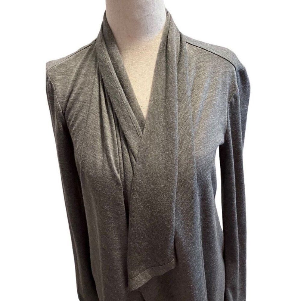 Ann Taylor Oversized Waterfall Open Front Cardigan Sweater Jacket Gray Size XS - Picture 5 of 8